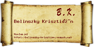 Belinszky Krisztián névjegykártya